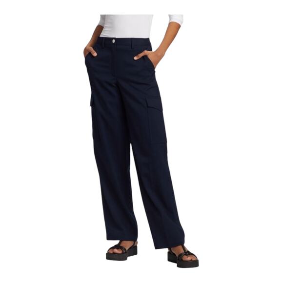 Theory Pants Relaxed A-line cargo dark blue size 10 - Picture 1 of 7